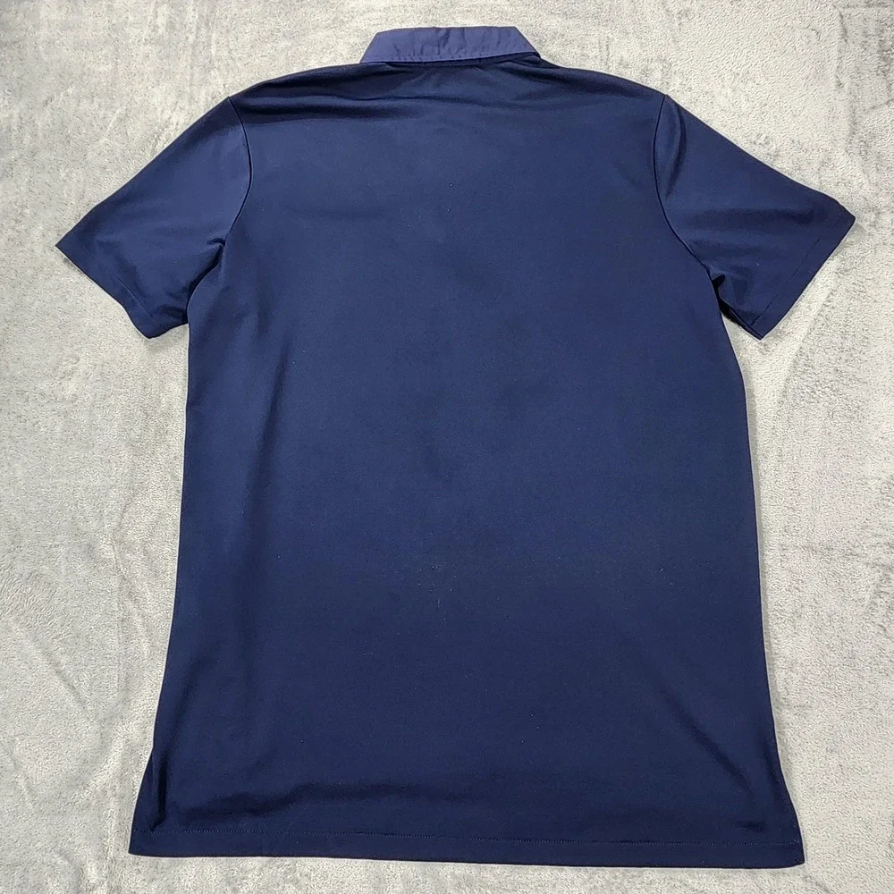RLX Ralph Lauren Polo Shirt Mens Large Navy Blue Golf Performance Pocket Logo